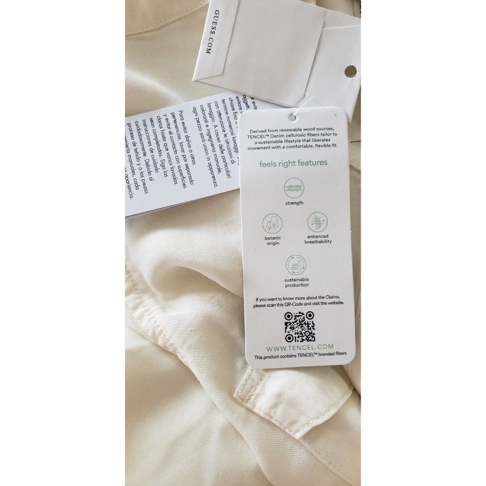 NWT GUESS ELLIS LONG SLEEVE WHITE SHIRT STYLE DRESS LARGE - Picture 12 of 14